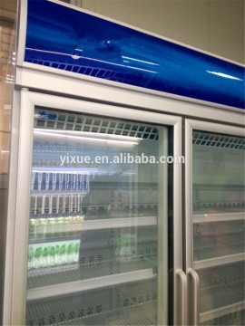 2~10degree double doors Vertical beverage display refrigerator 800L
