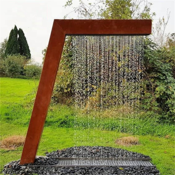 Corten Steel Garden Cascade Water Fountain Garden Garden