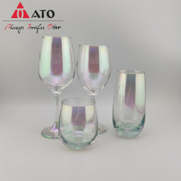 ATO Crystal Electroplatou Rainbow Color Wine Glass Decanter
