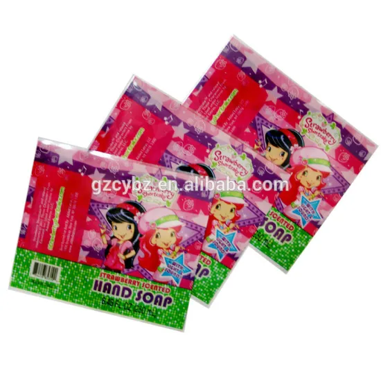 pvc heat shrink liquid soap bottle label