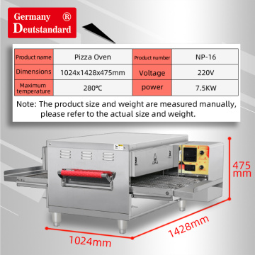 Mesin pizza conveyor komersial dengan kualitas tinggi untuk dijual