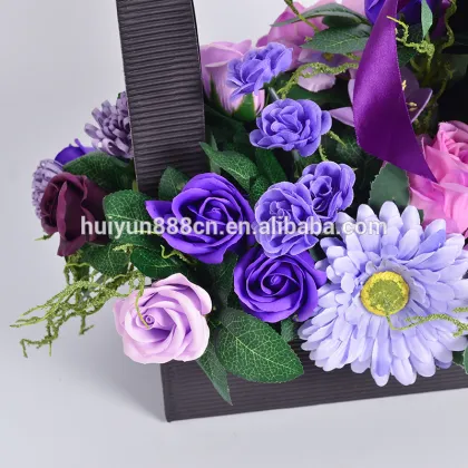Beauty Rose Flower Silk Wedding Flower Basket For Centerpieces Decoration