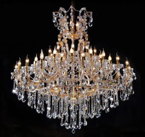 Luxury Nordic Gold Maria Theresa Crystal Chandelier for High Ceilings