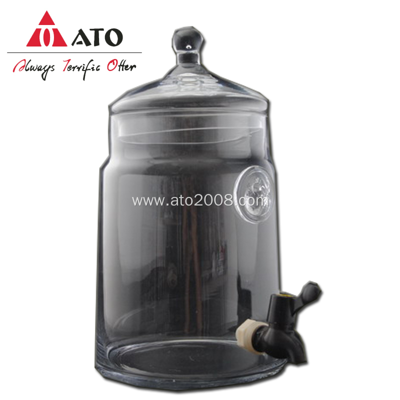 Glass jar Fruit Juice Drinking Beverage Dispenser