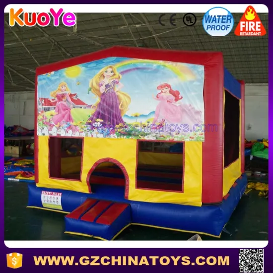 Commercial princess banner moonwalk jumpers inflatable bounce house for party rental
