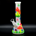 26cm A cute mushroom shaped glass water pipe with a luminous effect