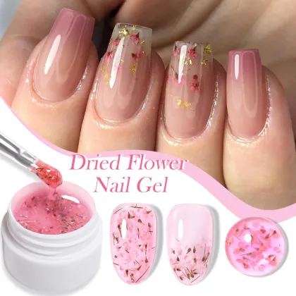 Transparent Nail Art Dry Flower Glue - Shiny Sheet Nail Oil Glue