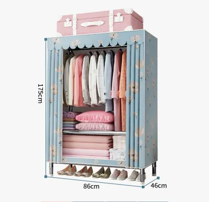 Easy Installation Steel Tube Cloth Wardrobe for Home and Rental Houses