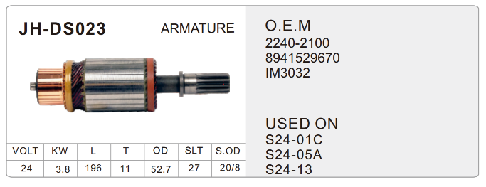 starter parts- JHR-DS023-X