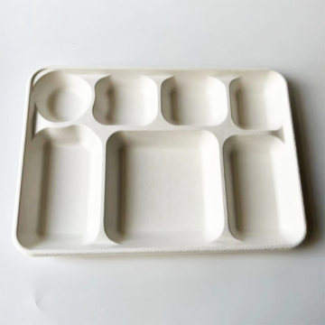 Bagasse 7 구획 트레이 330x233x30mm