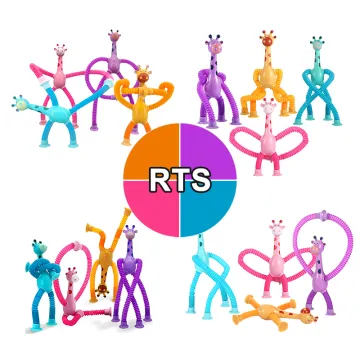 Wholesale Stretchable Cartoon Giraffe Suction Cup Baby Toy for Kids