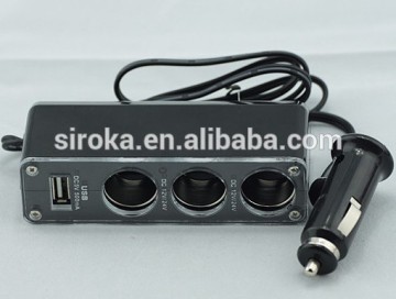 Newest car cigerette with usb 1000mA with black and white