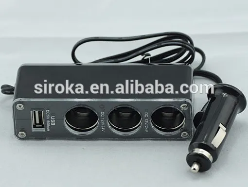 Newest car cigerette with usb 1000mA with black and white