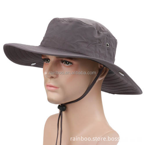 Affordable 100% Cotton Summer Outdoor Men's Bucket Hats with Wide Brim for Fishing
