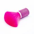 Pink Rhinestone Handle Neck Brush Synthetic Hair