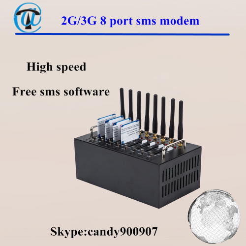 High speed bulk sms gsm sms modem big/small sim card 8 channels multi sim card modem