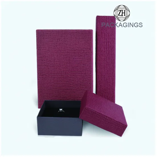 Red leatherette paper ring box for wedding