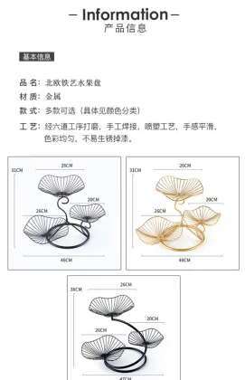 A three-tiered fruit basket