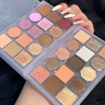 Paleta de sombras de ojos mate de brillo nude impermeable de 15 colores