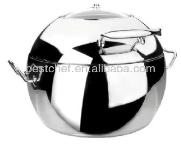Round luxe soup station with glass window lid