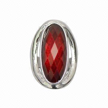 Fashion Siam Faceted Glass Cocktail Rings, Various Colors are Available