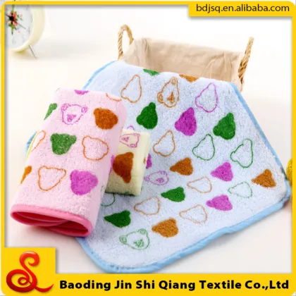 towel factory sale cotton print cute bear hanging hand towel