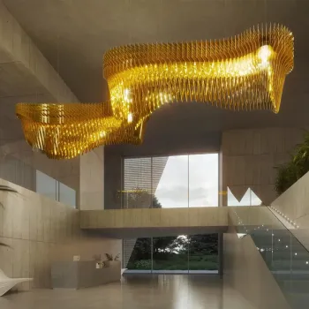 Customizable Keel-Shaped Acrylic Chandelier: A Luxurious Artistic Addition for Hotels, Exhibitions, and Residential Spaces