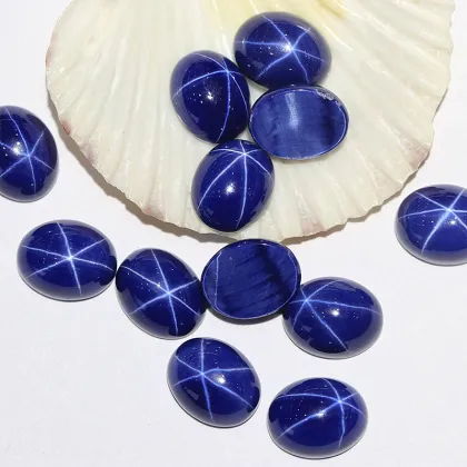 Synthetic Star Sapphire Oval Loose Stone Synthetic Sapphire