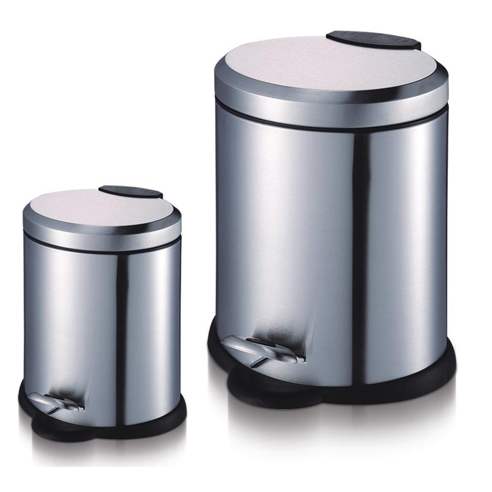 Oval Stainless Steel Trash Can with Inner Bucket