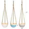 4.5 Inch Ceramic Hanging Planter Set