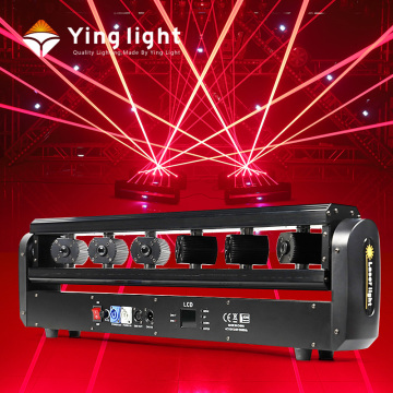 6 Eyes 300mw Red Laser Light & 6pcs 500mw Full Color RGB DMX Moving Head Lasers for DJ Disco
