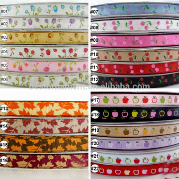 Mixed Colors Rose Maple Leave Cherry Grosgrain Ribbon