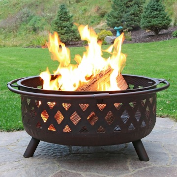 Large Industrial Style Outdoor Courtyard Round Bonfire Brazier Grill