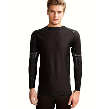 Wholesale Polyester Sublimation UPF 50 Long Sleeve Compression Rashguard Shirts for Men