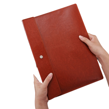 Retro Style A4 Leather Document Bag - PU File Bag for Booklets & Filing