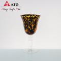 Set de copa de vidrio de vino de leopardo elegante