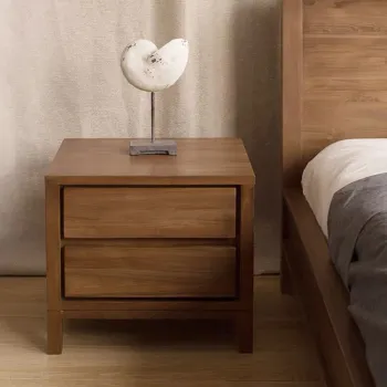 Wooden Modern Bedroom Furniture Set with Storage Cabinet and Nightstand