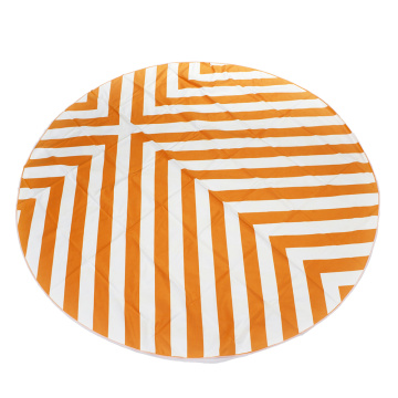 Printed patter portable suede fabric round beach towel