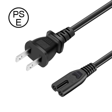 PSE Diluluskan 2 Kord Kuasa AC dengan Palam Jepun untuk 0.75mm²