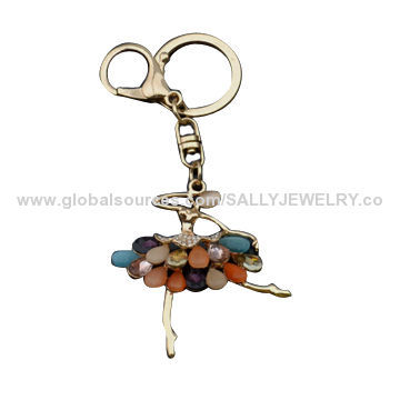 Custom Dancing Girl Opal Keychains, OEM Orders are Welcome