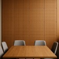 Painéis acústicos de madeira perfurados para sala de reuniões 600x600 mm