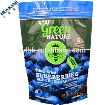 standing plastic packaging bags for wild blueberry dried fruit