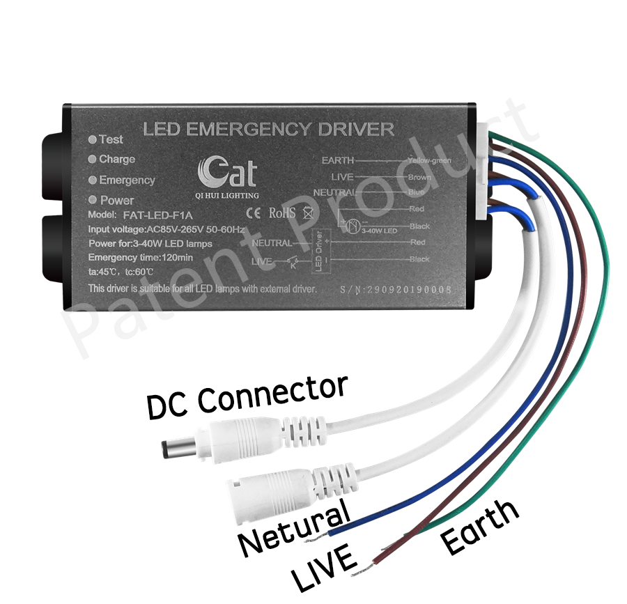 3-40 W led pack de parede com bateria de reserva de emergência