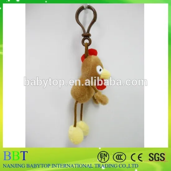 ODM soft chicken keychain toys plush stuffed animal keychain chicken with long legs