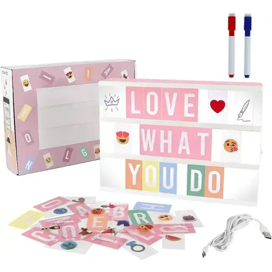 DIY LED Sign Board Box - Light Up Cinema Light for Valentine's Day Gift