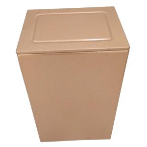 Caja de lata dorada de té rectangular