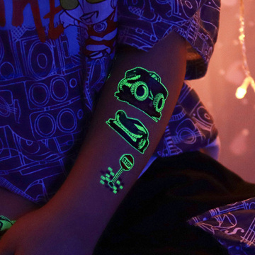 Fluorescence Racing Car Temporary Tattoo Stickers for Kids & Boys
