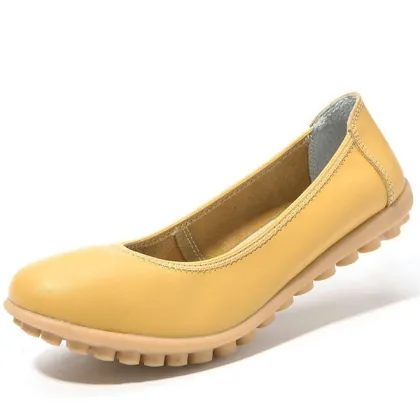 Genuine leather women shoes wholesale lady flat shoes casual and comfortable shoes