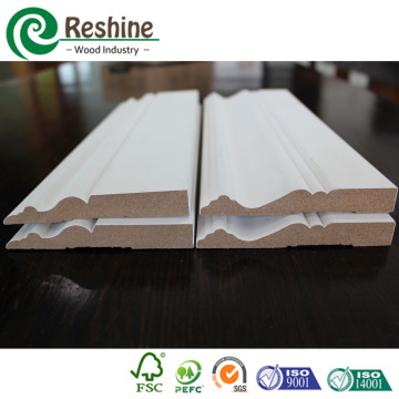 White Coated MDF Decorative Baseboard Molding