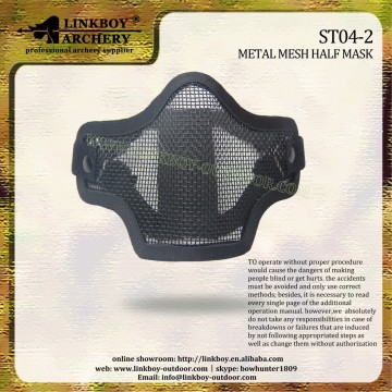New product linkboy LBE029-1 Metal mesh half mask for archery hunting